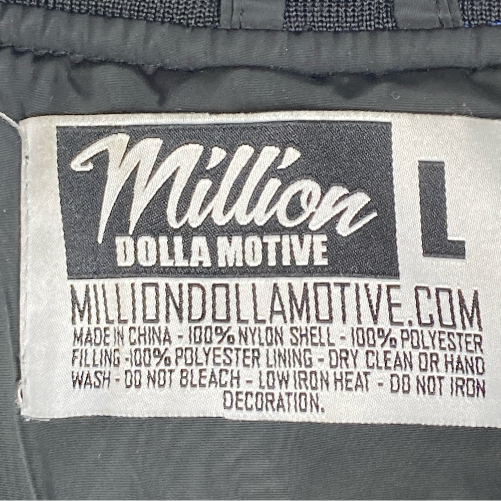 Million DOLLA MOTIVE 'TRAPPERS' Men’s Bomber Jacket Black L Logo Embroidered - Picture 12 of 16
